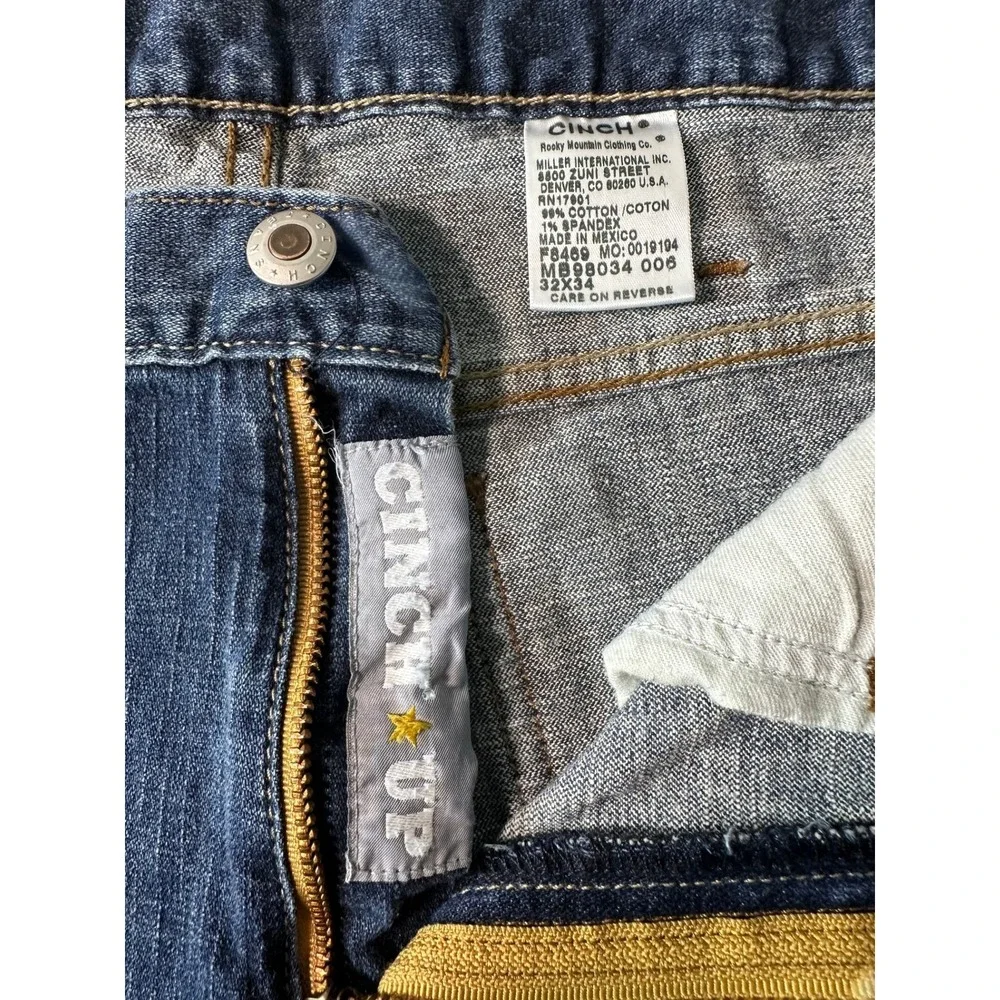 Cinch Silver Label Jeans Men 32x34 Blue Wide Leg Relaxed Fit Western Cowboy
